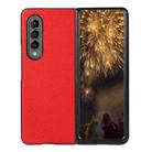 For Samsung Galaxy Z Fold4 Two-color Litchi Texture Phone Case(Red) - 1