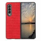 For Samsung Galaxy Z Fold4 Crocodile Texture PU Leather Protective Phone Case(Red) - 1