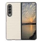 For Samsung Galaxy Z Fold4 Crocodile Texture PU Leather Protective Phone Case(White) - 1