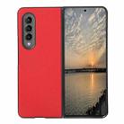 For Samsung Galaxy Z Fold4 Cross Texture PU Leather Phone Case(Red) - 1