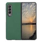 For Samsung Galaxy Z Fold4 Cross Texture PU Leather Phone Case(Green) - 1