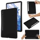 For Samsung Galaxy Tab S8 / S7 Pure Color Liquid Silicone Shockproof Tablet Case(Black) - 1