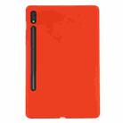 For Samsung Galaxy Tab S8 / S7 Pure Color Liquid Silicone Shockproof Tablet Case(Red) - 3
