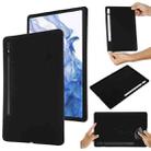 For Samsung Galaxy Tab S8 Ultra Pure Color Liquid Silicone Shockproof Tablet Case(Black) - 1