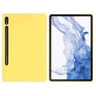 For Samsung Galaxy Tab S8 Ultra Pure Color Liquid Silicone Shockproof Tablet Case(Yellow) - 2