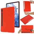For Samsung Galaxy Tab S8 Ultra Pure Color Liquid Silicone Shockproof Tablet Case(Red) - 1
