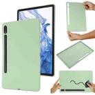 For Samsung Galaxy Tab S8 Ultra Pure Color Liquid Silicone Shockproof Tablet Case(Green) - 1