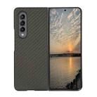 For Samsung Galaxy Z Fold4 Carbon Fiber Texture PU Leather Phone Case(Black) - 1