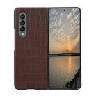 For Samsung Galaxy Z Fold4 Crocodile Texture Genuine Leather Phone Case(Brown) - 1