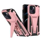 For iPhone 14 Super V Armor PC + TPU Holder Phone Case (Rose Gold) - 1