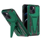 For iPhone 14 Plus Super V Armor PC + TPU Holder Phone Case  (Green) - 1