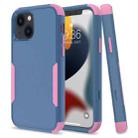 For iPhone 14 Plus Commuter Shockproof TPU + PC Phone Case  (Royal Blue+Pink) - 1