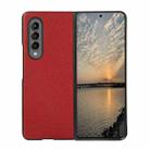 For Samsung Galaxy Z Fold4 Genuine Leather Lychee Texture Phone Case(Red) - 1