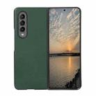 For Samsung Galaxy Z Fold4 Genuine Leather Lychee Texture Phone Case(Green) - 1