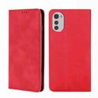 For Motorola Moto E32 4G Skin Feel Magnetic Horizontal Flip Leather Phone Case(Red) - 1