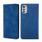 For Motorola Moto E32 4G Skin Feel Magnetic Horizontal Flip Leather Phone Case(Blue) - 1