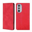 For Motorola Moto Edge+ 2022/Edge 30 Pro Skin Feel Magnetic Horizontal Flip Leather Phone Case(Red) - 1