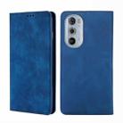 For Motorola Moto Edge+ 2022/Edge 30 Pro Skin Feel Magnetic Horizontal Flip Leather Phone Case(Blue) - 1