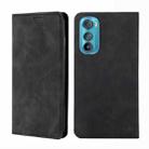 For Motorola Moto Edge 30 Skin Feel Magnetic Horizontal Flip Leather Phone Case(Black) - 1