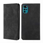 For Motorola Moto G22 Skin Feel Magnetic Horizontal Flip Leather Phone Case(Black) - 1