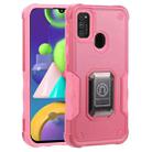 For Samsung Galaxy M21s / M30s Ring Holder Non-slip Shockproof Armor Phone Case(Pink) - 1