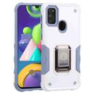 For Samsung Galaxy M21s / M30s Ring Holder Non-slip Shockproof Armor Phone Case(White) - 1