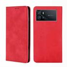 For vivo iQOO 9 5G Skin Feel Magnetic Horizontal Flip Leather Phone Case(Red) - 1