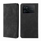 For vivo iQOO 9 Pro 5G Skin Feel Magnetic Horizontal Flip Leather Phone Case(Black) - 1