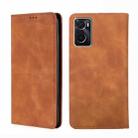 For OPPO A36 4G/A76 4G Global Skin Feel Magnetic Horizontal Flip Leather Phone Case(Light Brown) - 1