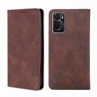 For OPPO A36 4G/A76 4G Global Skin Feel Magnetic Horizontal Flip Leather Phone Case(Dark Brown) - 1