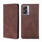 For OPPO A57 5G 2022/Realme Q5i Skin Feel Magnetic Horizontal Flip Leather Phone Case(Dark Brown) - 1