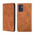 For OPPO Find X5 Lite Skin Feel Magnetic Horizontal Flip Leather Phone Case(Light Brown) - 1