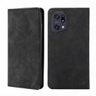 For OPPO Find X5 Pro Skin Feel Magnetic Horizontal Flip Leather Phone Case(Black) - 1