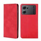 For OPPO K10 5G Skin Feel Magnetic Horizontal Flip Leather Phone Case(Red) - 1