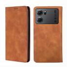 For OPPO K10 5G Skin Feel Magnetic Horizontal Flip Leather Phone Case(Light Brown) - 1