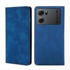 For OPPO K10 5G Skin Feel Magnetic Horizontal Flip Leather Phone Case(Blue) - 1