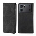 For OPPO K10 5G Skin Feel Magnetic Horizontal Flip Leather Phone Case(Black) - 1