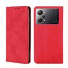For OPPO K10 Pro 5G Skin Feel Magnetic Horizontal Flip Leather Phone Case(Red) - 1