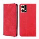 For OPPO Reno7 4G/F21 Pro 4G Skin Feel Magnetic Horizontal Flip Leather Phone Case(Red) - 1