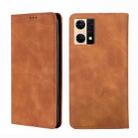 For OPPO Reno7 4G/F21 Pro 4G Skin Feel Magnetic Horizontal Flip Leather Phone Case(Light Brown) - 1