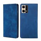 For OPPO Reno7 4G/F21 Pro 4G Skin Feel Magnetic Horizontal Flip Leather Phone Case(Blue) - 1