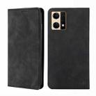 For OPPO Reno7 4G/F21 Pro 4G Skin Feel Magnetic Horizontal Flip Leather Phone Case(Black) - 1