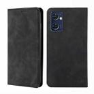 For OPPO Reno7 5G Global Skin Feel Magnetic Horizontal Flip Leather Phone Case(Black) - 1