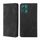 For OPPO Realme 9 Pro Skin Feel Magnetic Horizontal Flip Leather Phone Case(Black) - 1