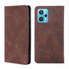 For OPPO Realme 9 Pro+ Skin Feel Magnetic Horizontal Flip Leather Phone Case(Dark Brown) - 1