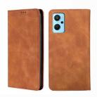 For OPPO Realme 9i/A36 4G/A96 4G/K10 4G/A76 4G Skin Feel Magnetic Horizontal Flip Leather Phone Case(Light Brown) - 1