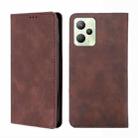 For OPPO Realme C35 Skin Feel Magnetic Horizontal Flip Leather Phone Case(Dark Brown) - 1