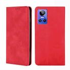 For OPPO Realme GT Neo3 Skin Feel Magnetic Horizontal Flip Leather Phone Case(Red) - 1
