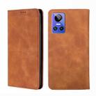 For OPPO Realme GT Neo3 Skin Feel Magnetic Horizontal Flip Leather Phone Case(Light Brown) - 1