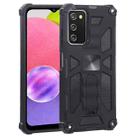 For Samsung Galaxy A03s 166mm Shockproof TPU + PC Magnetic Phone Case with Holder(Black) - 1